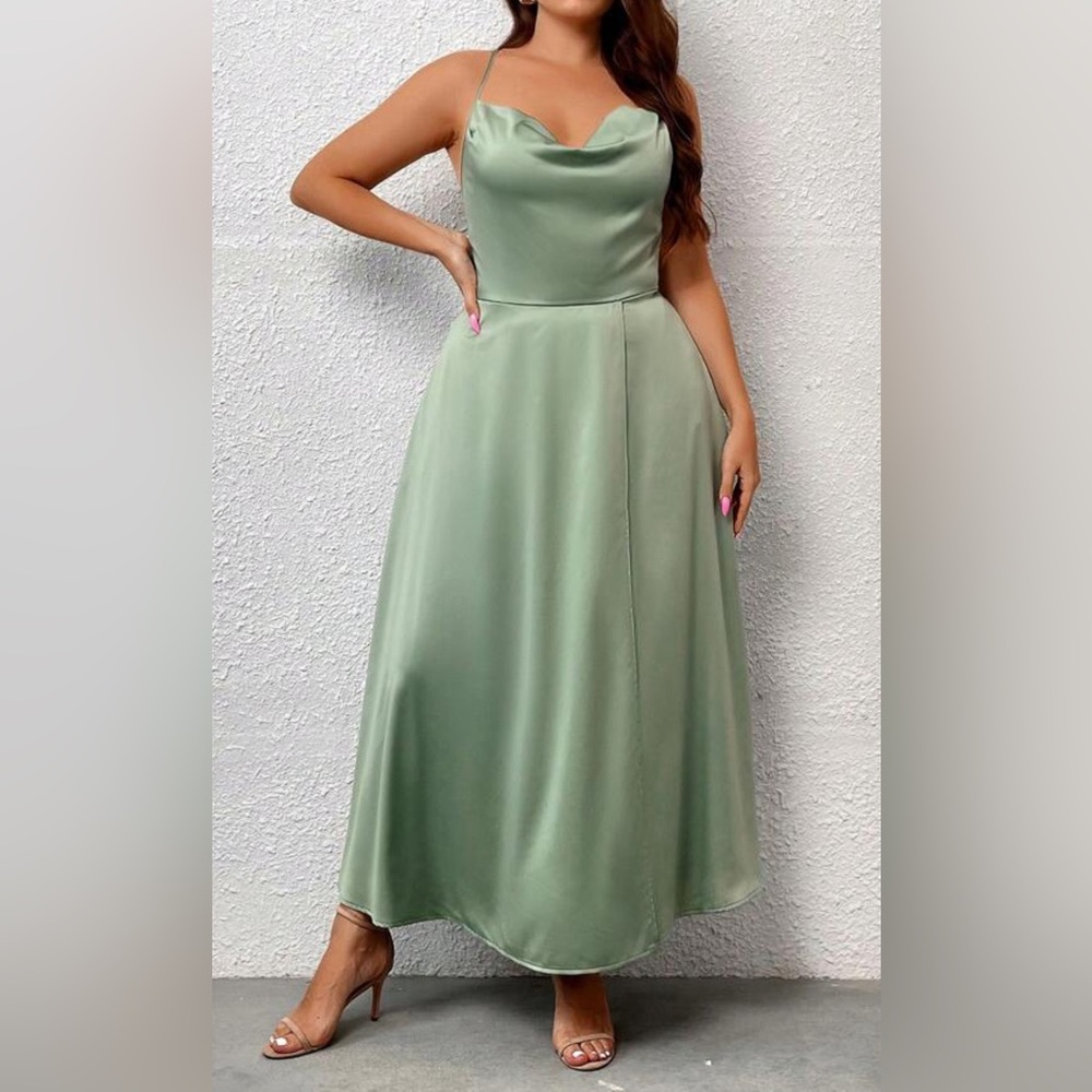 Satin Draped Font Cami Dress
